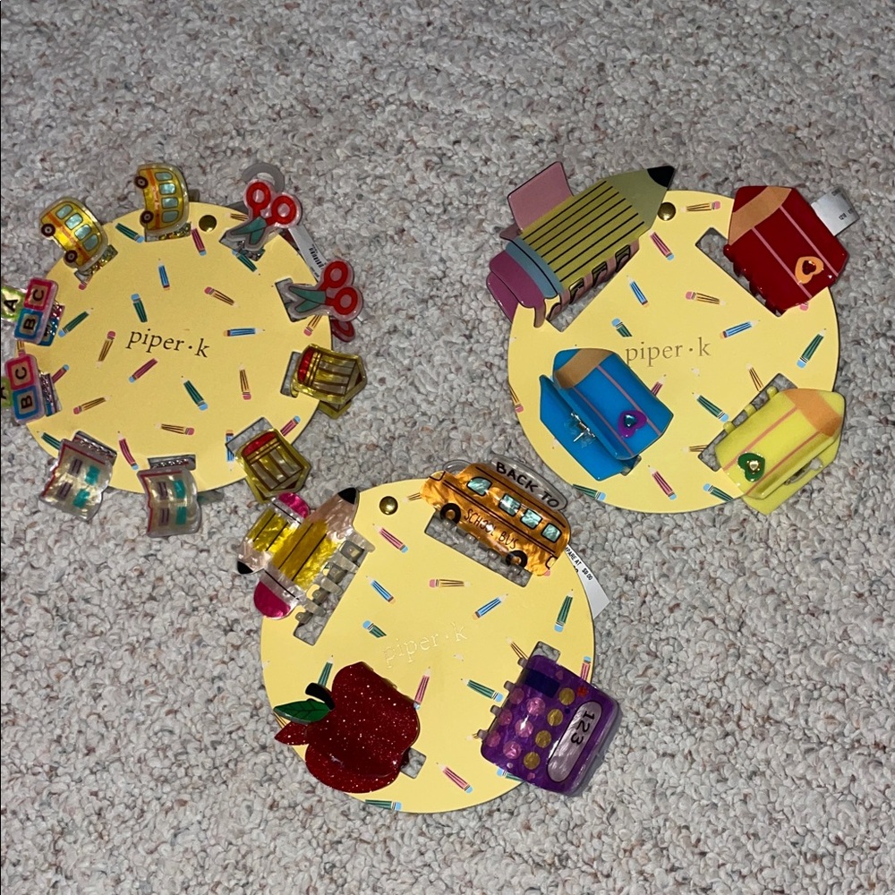 Piper K Vibrant School Theme Hair Clips